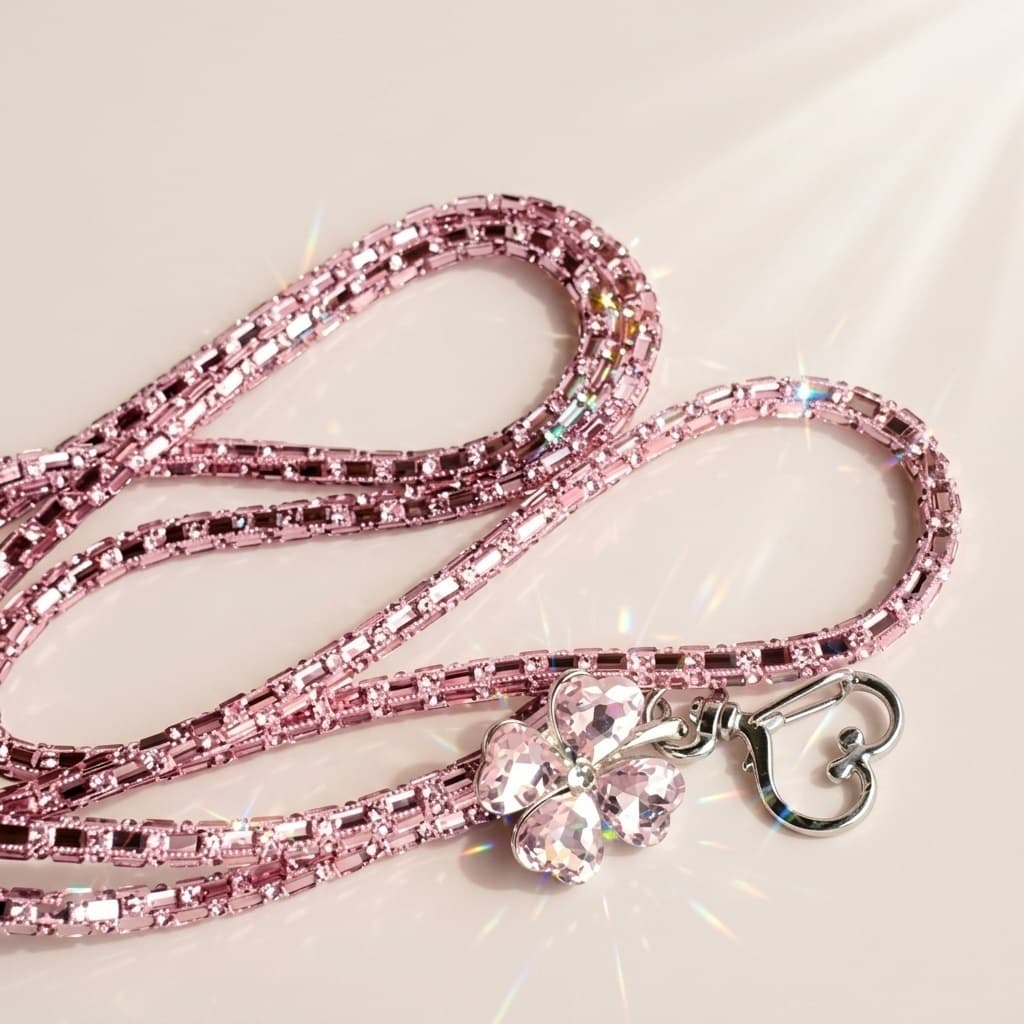Cordão Celular Elegante Glitter Strass Luxo Alça Transversal Anti Queda Tendencia Acessório Celular
