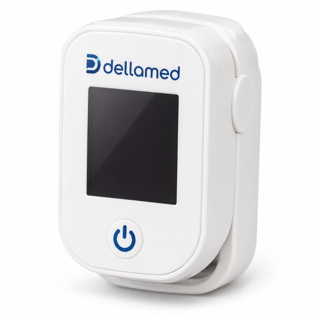 Oxímetro de Dedo Dellamed Digital LED com Pilhas e Estojo