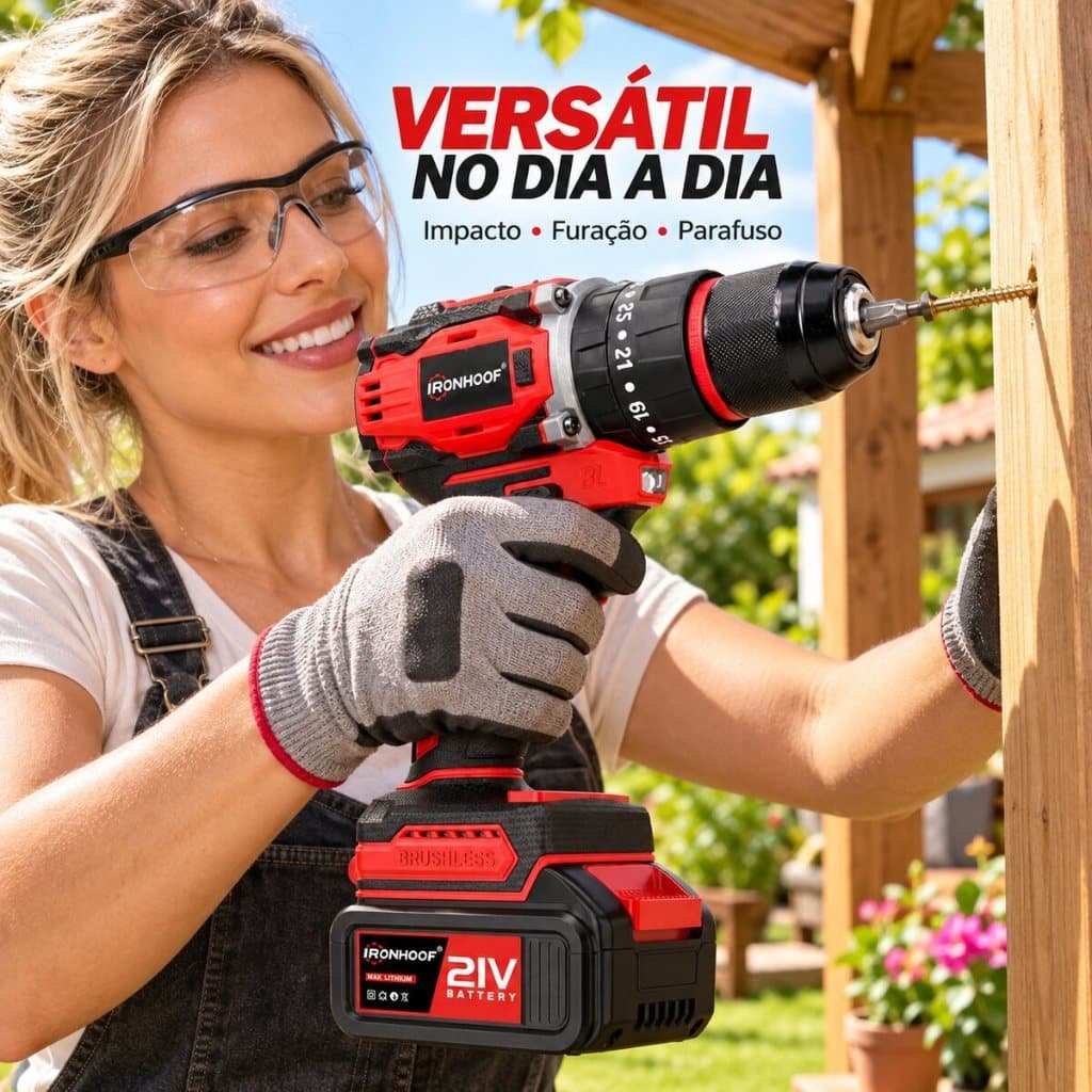 Furadeira Parafusadeira De Impacto Profissional Brushless Bivolt