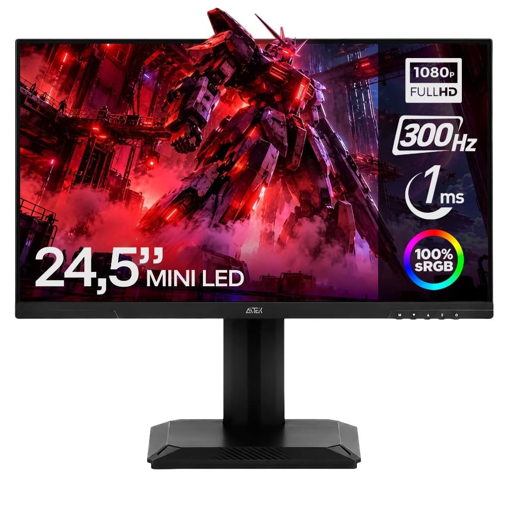 Monitor Gamer Aitek Delta 24,5" Mini LED IPS Full HD 300Hz 1ms FreeSync HDR RGB
