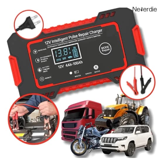 Carregador de bateria automotivo inteligente 12V com Display Digital Automático Energia Reparação Puls