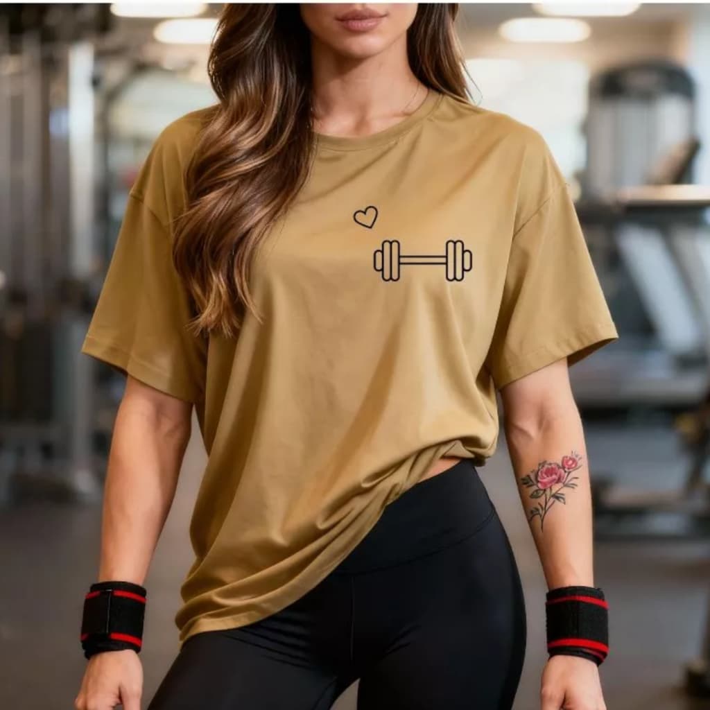 Camisetão Plus Size T-shirt Oversized 100% Algodão Feminina Gym Treino Academia Fitness halter