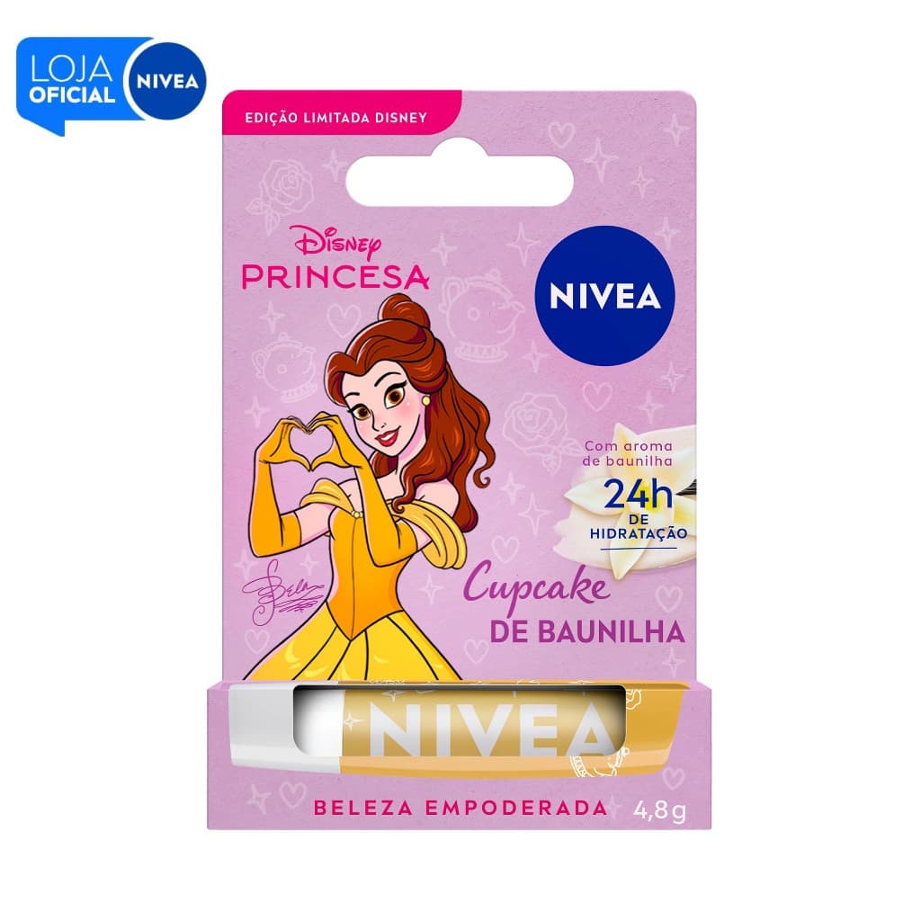 NIVEA Hidratante Labial Cupcake de Baunilha Ed. Limitada Bela Disney® Princesa 4,8g