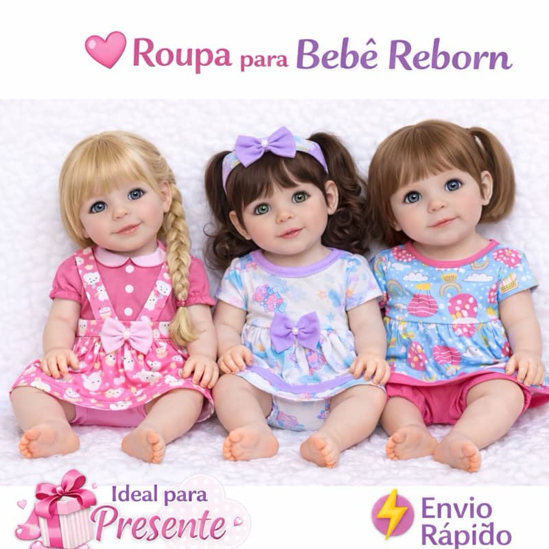 Kit Roupa Bebê Reborn Kit 10 Peças Itens Menina Bebe Realista