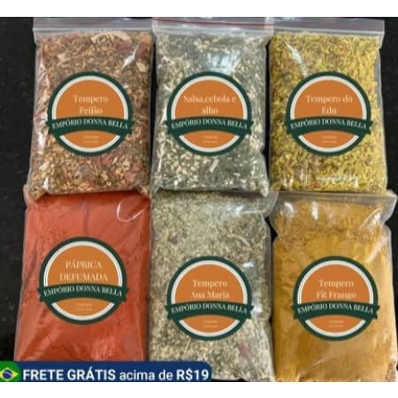 TEMPEROS E CONDIMENTOS KIT 12 UNIDADES NATURAIS SEM CONSERVANTES-360G TOTAL