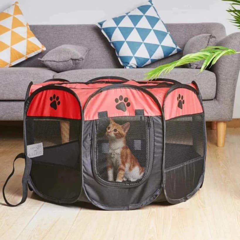 Cercado para Cachorro e Gato Dobrável Portátil Resistente | Casinha Pet Seguro Lavável Domus Pet Guard™