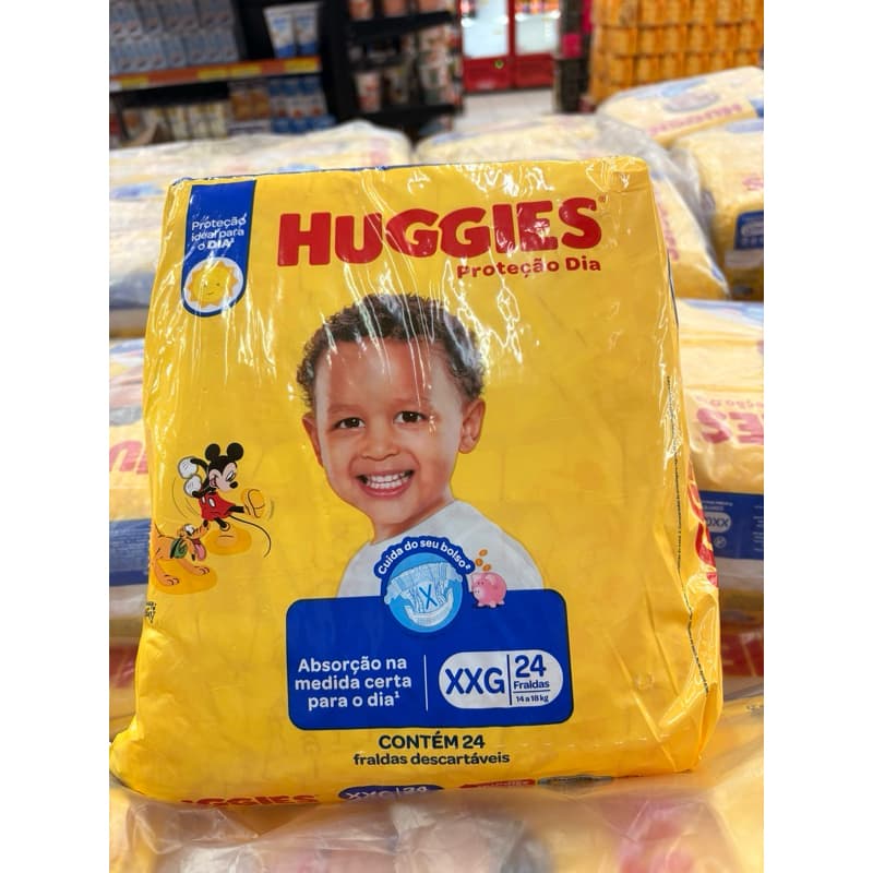 Pacote Fraldas Huggies XXG com 24 unidades