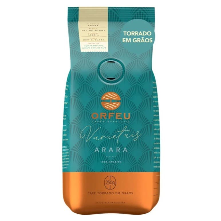 Café Em Grãos Orfeu Arara Torra Média Clara 250g