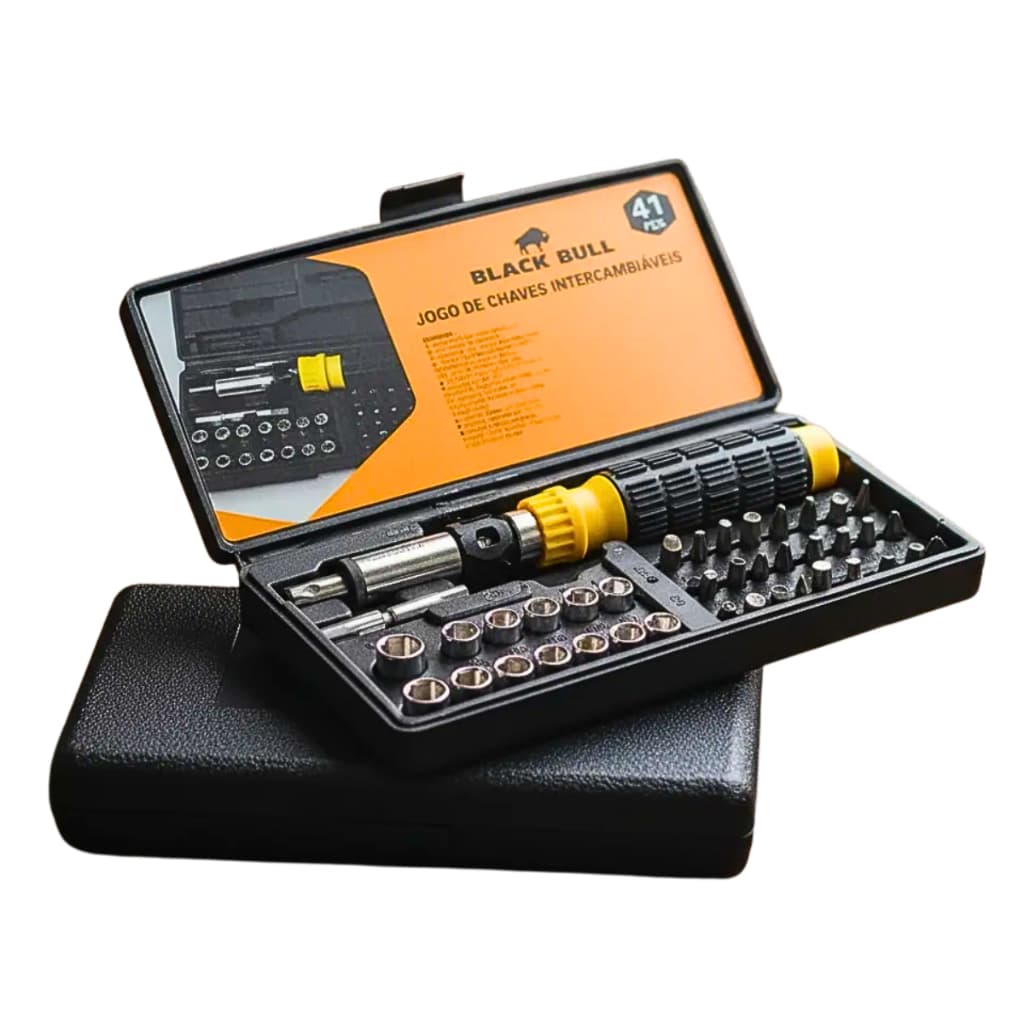 Jogo Chaves Multi Funcional Soquete Chave Catraca Reparo Automotivo Manutencao 41 Pecas
