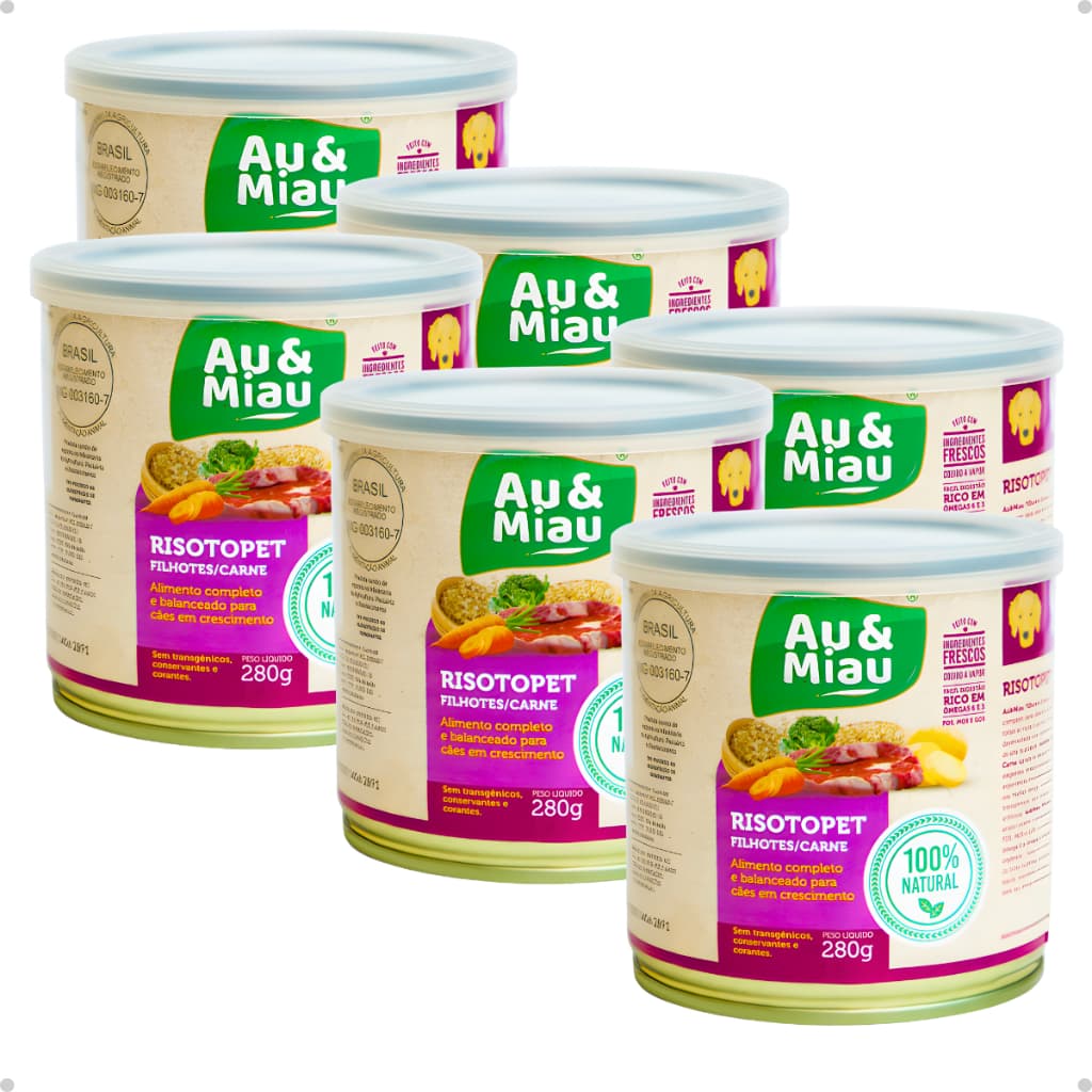 Kit 6 Alimento Natural Ração Úmida Para Cachorro 280g Sabores Clássicos