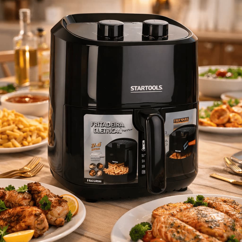 Air Fryer 3,4L Sem Óleo 1200W – Fritadeira Elétrica Saudável