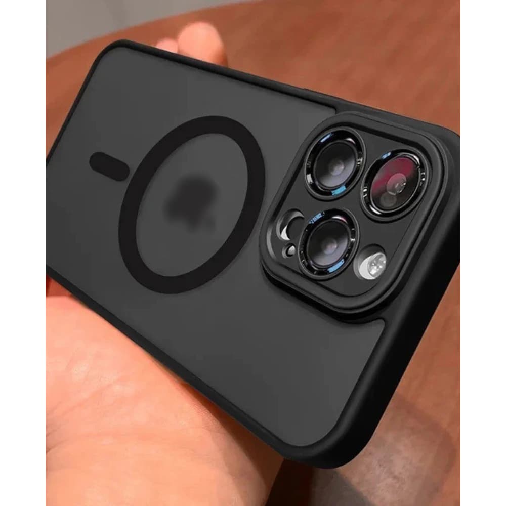 Magnético Luxo Fosco Translúcido Armadura Caso À Prova De Choque Para iPhone 16 15 14 13 12 11 Pro Max Magsafe Capa