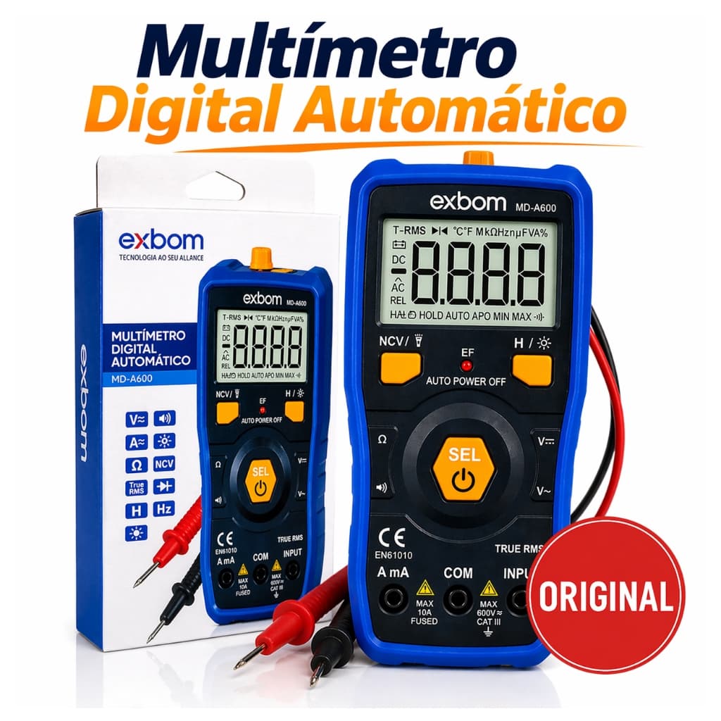 Multímetro Digital Automático Profissional Inteligente Eletrônica Eletricista Não Queima C/Bateria