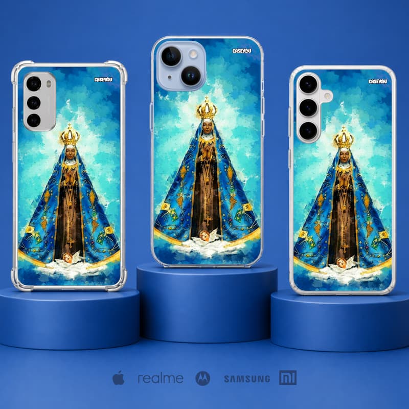 Capa Capinha Case Celular Personalizada Nossa Senhora Aparecida Fé e Proteção