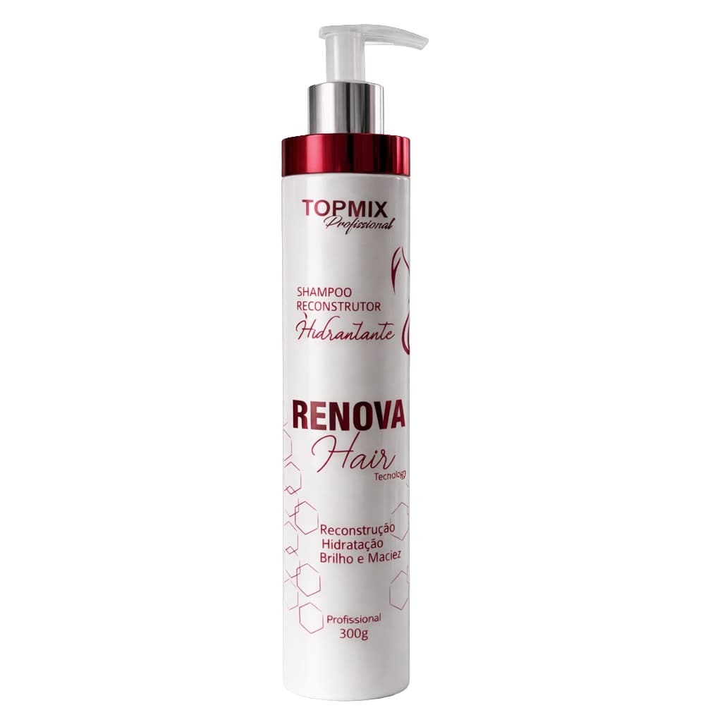 Shampoo Hidratante Renova Hair Topmix Profissional 300ml – Tratamento Intensivo e Reconstrução