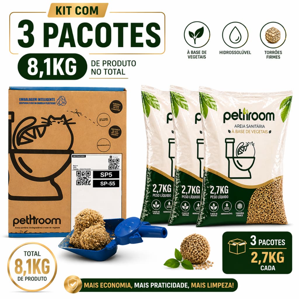 8.1KG Areia Sanitaria para Gato Biodegradavel para Pet Higienico Mandioca Milho Soja Sem cheiro