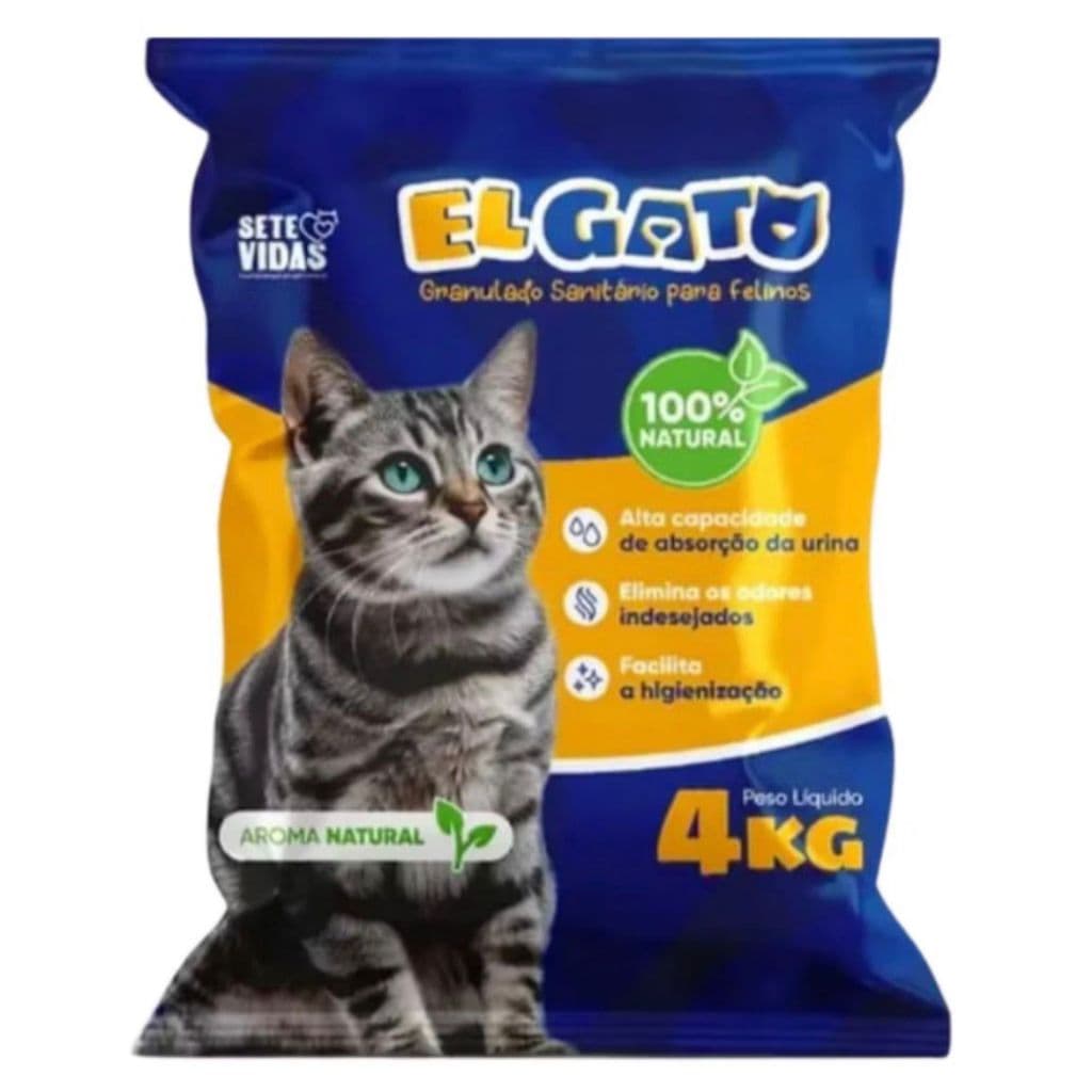 Areia Sanitária Higiênica Para Gatos Anti Odor El Gato 1 pacote de 4kg