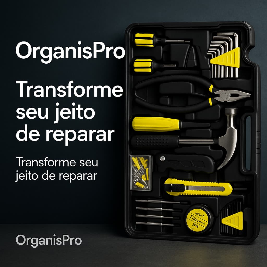 Maleta Organizadora de Ferramentas 200 Peças Kit Completo Reparo Domestico Profissional