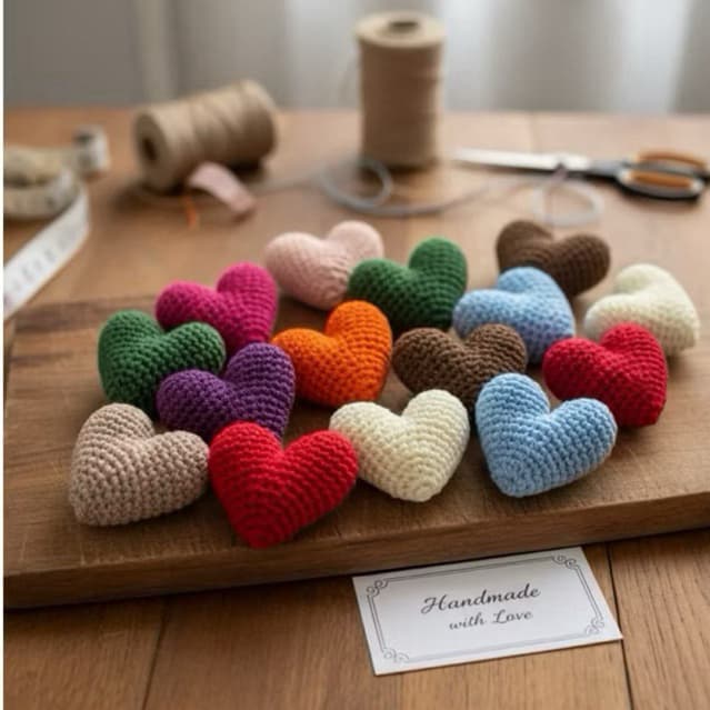 kit 10 Corações de crochê amigurumi | lembrancinha | gato| aniversario, casamento,, chá de bebê