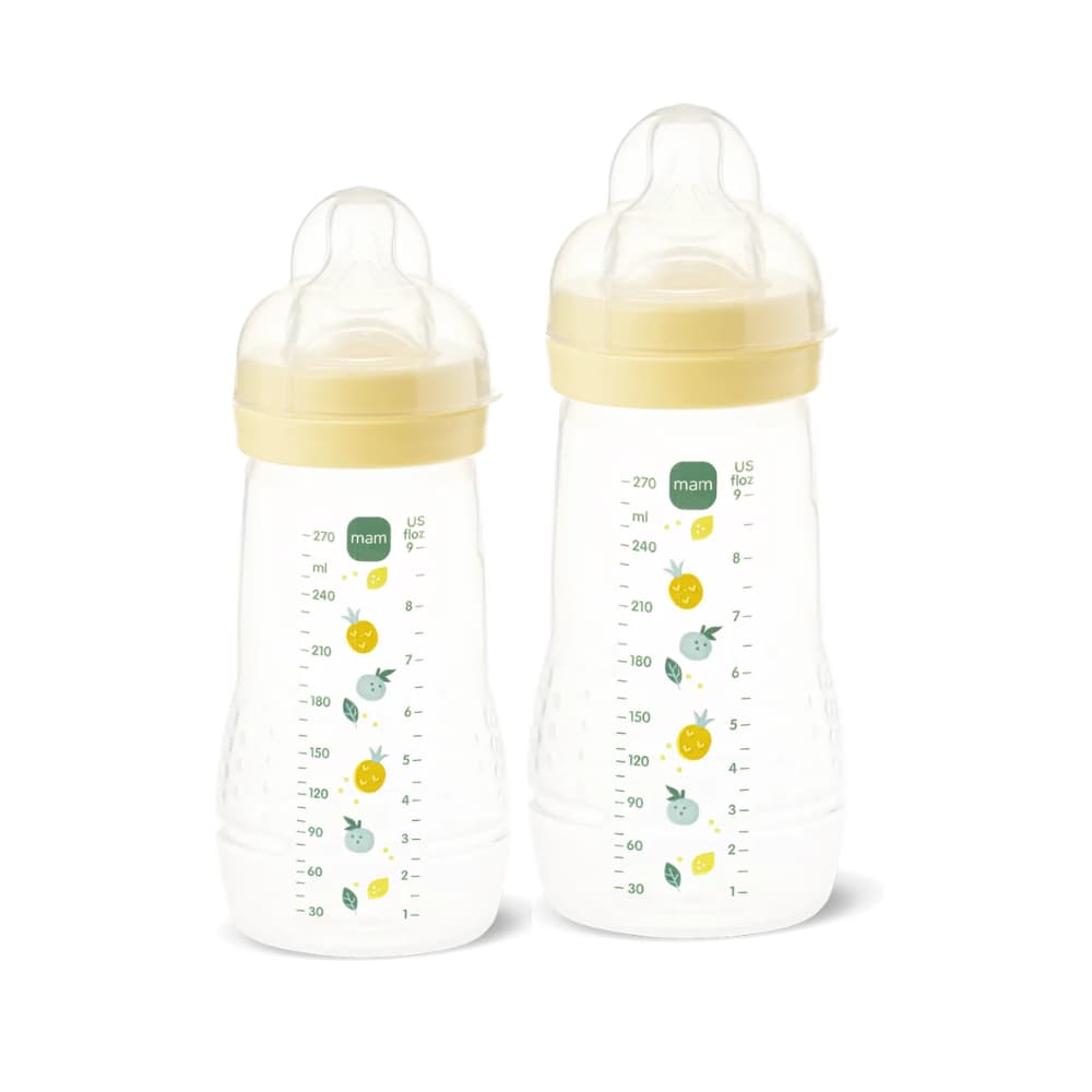 Kit 2 Mamadeiras Mam Antivazamento 270 e 330 ml Bebê Easy Active