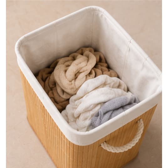 Cesto Organizador de Bambu para Quarto e Banheiro