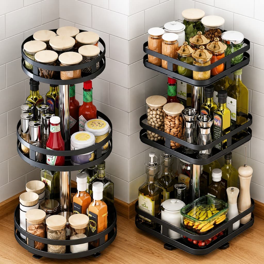 Organizador De Condimentos Rack Rotativo Porta Temperos Cozinha