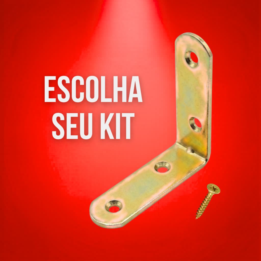 Kits Completos de Cantoneiras L Para Moveis Gavetas 60x60mm 6cm Com Parafusos Escolha seu Kit