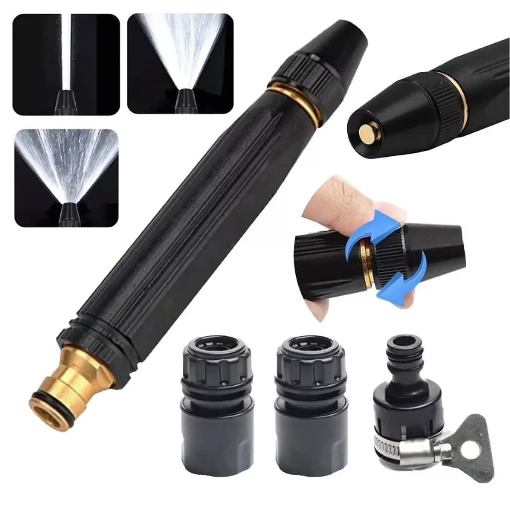 Bico de Alta Pressão para Mangueira Ajustável 3 em 1 Esguicho de Água Irrigação Jardim - Oferta