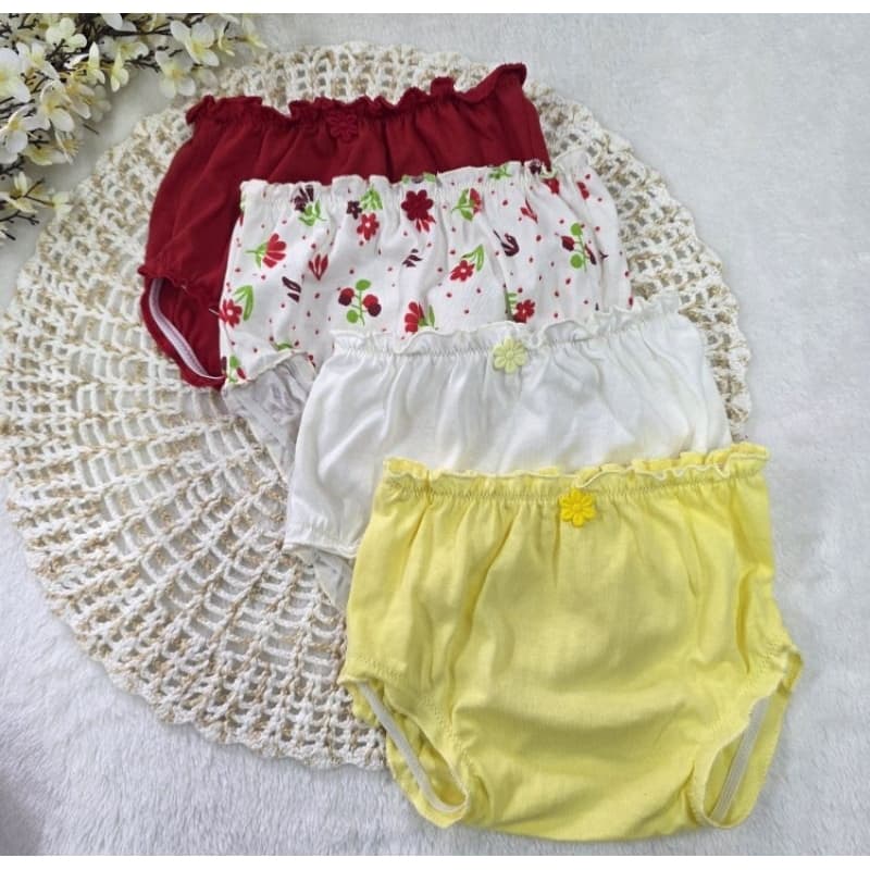 Kit 4 Tapa Fralda Bebê Menina Calcinha Bebê Cobre Fralda Algodão
