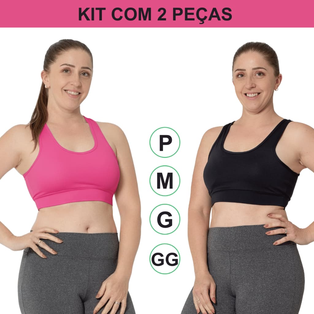 Kit 2 Top Academia Musculação Para Fitness Casual Praia Treino Poliéster e Elastano Bojo P M G GG