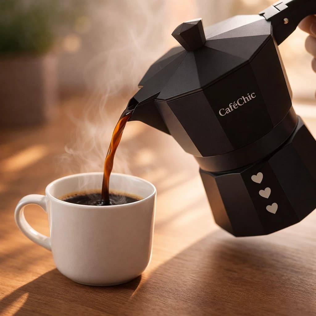 Cafeteira Italiana Milão 300ml 6 Xícaras Alumínio Café Expresso Café forte aromático encorpado