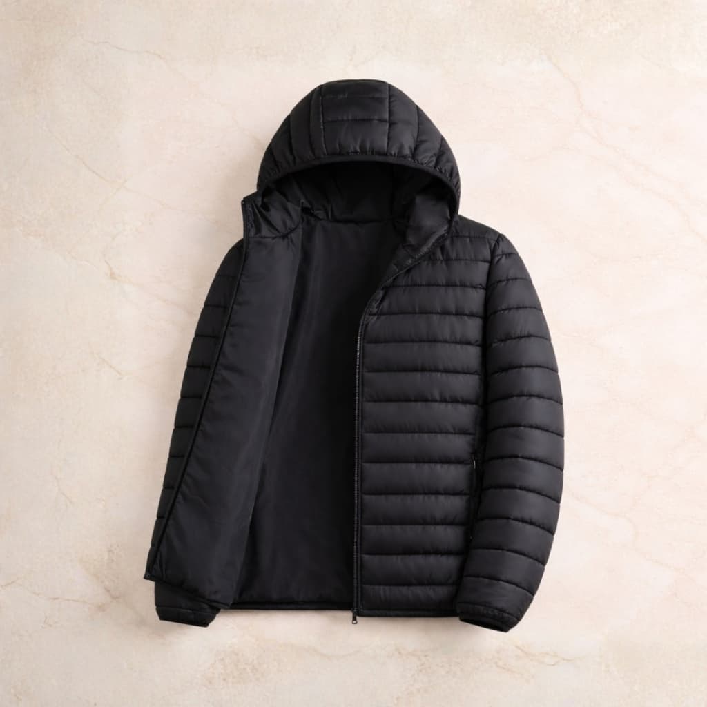 Jaqueta Puffer Forrada Impermeável com Capuz Casaco de Frio Bobojaco Masculino