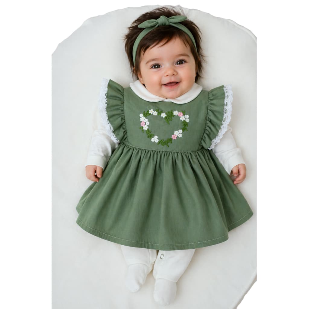 Saída Maternidade Menina 04 peças Coração Zoe Roupa de Bebê Menina