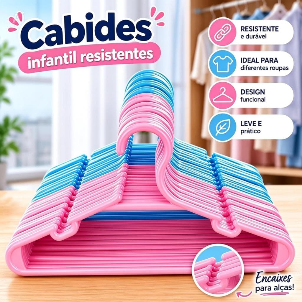 Kit Cabides Infantil Bebê Baby Reforçado Plástico Roupa Resistente Premium Enxoval