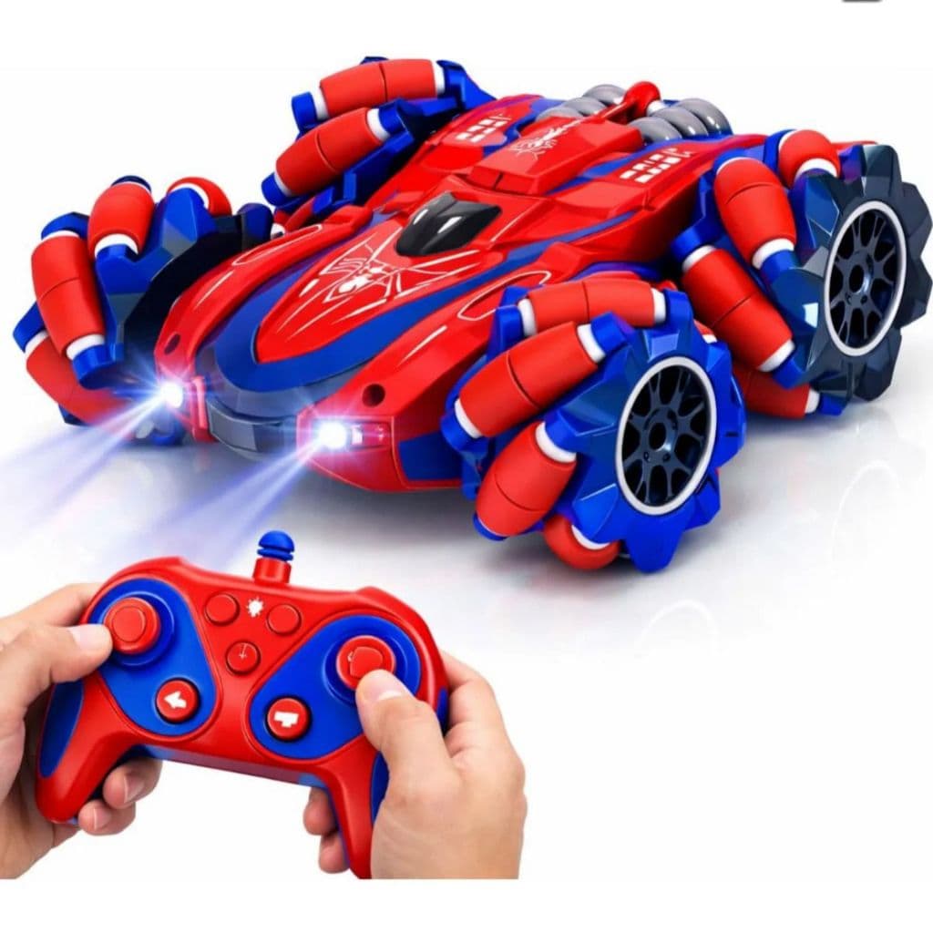 Carrinho Controle Remoto Homem Aranha Recarregavel Drift Luz Acrobata Maluco Gira 360 Brinquedo Infantil Presente