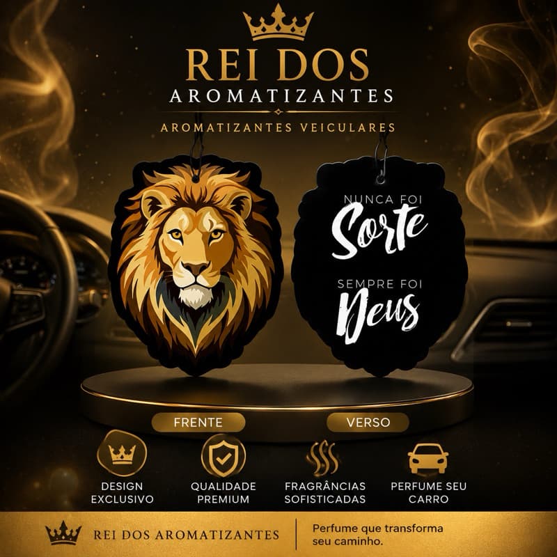 Kit com 3/6 Aromatizantes Veicular- Cheirinho para carro - Modelo Leão