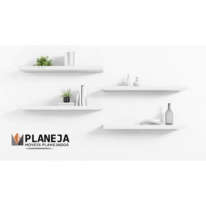 Prateleiras em Mdf 140x30cm  Branca 15mm  |  Suporte Invisivel | Parede