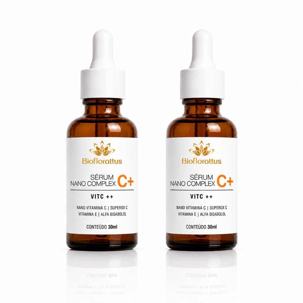 Kit 2 Sérum Facial Vitamina C Nano Complex C++ Antioxidante e Iluminador