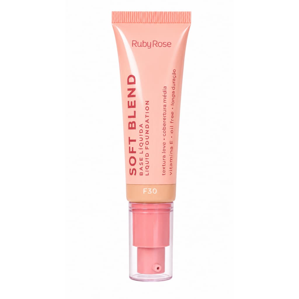 Base Facial Líquida Soft Blend F30 - Textura Fina, Acabamento Matte, Controle de Oleosidade