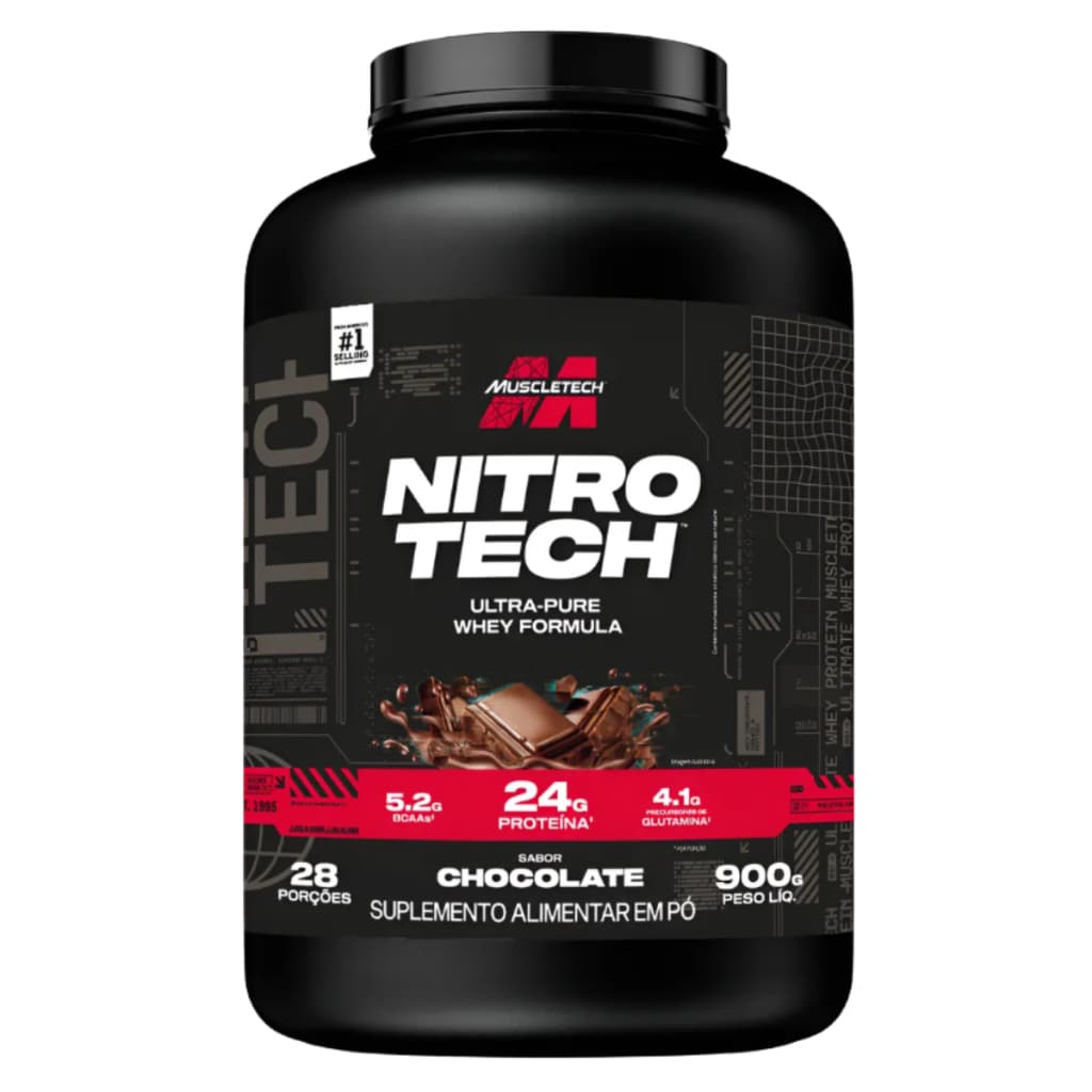 Whey Protein Ultra Pure Muscle Tech 900g 100% Nitro Tech 3w Sabor Chocolate