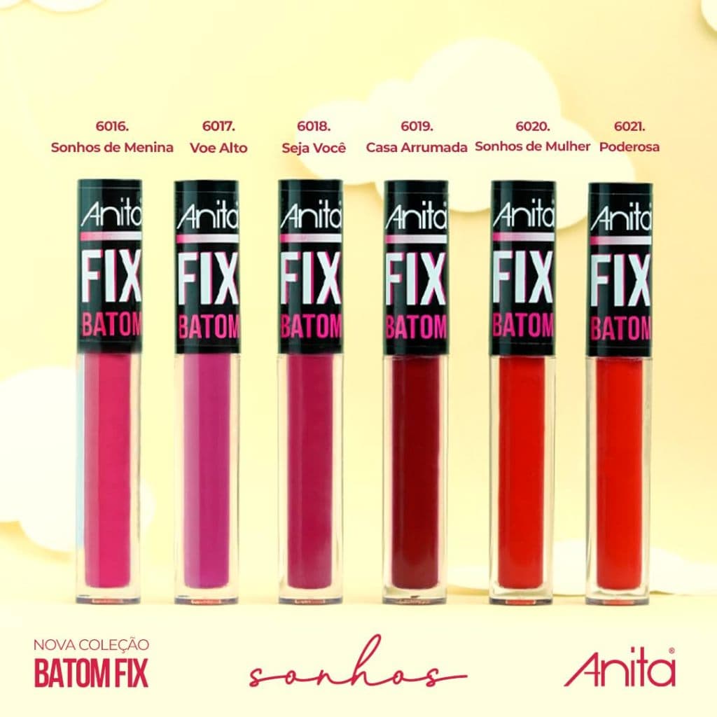 Batom Líquido FIX Matte Anita Cosméticos 4ml - BRINDE ALEATORIO
