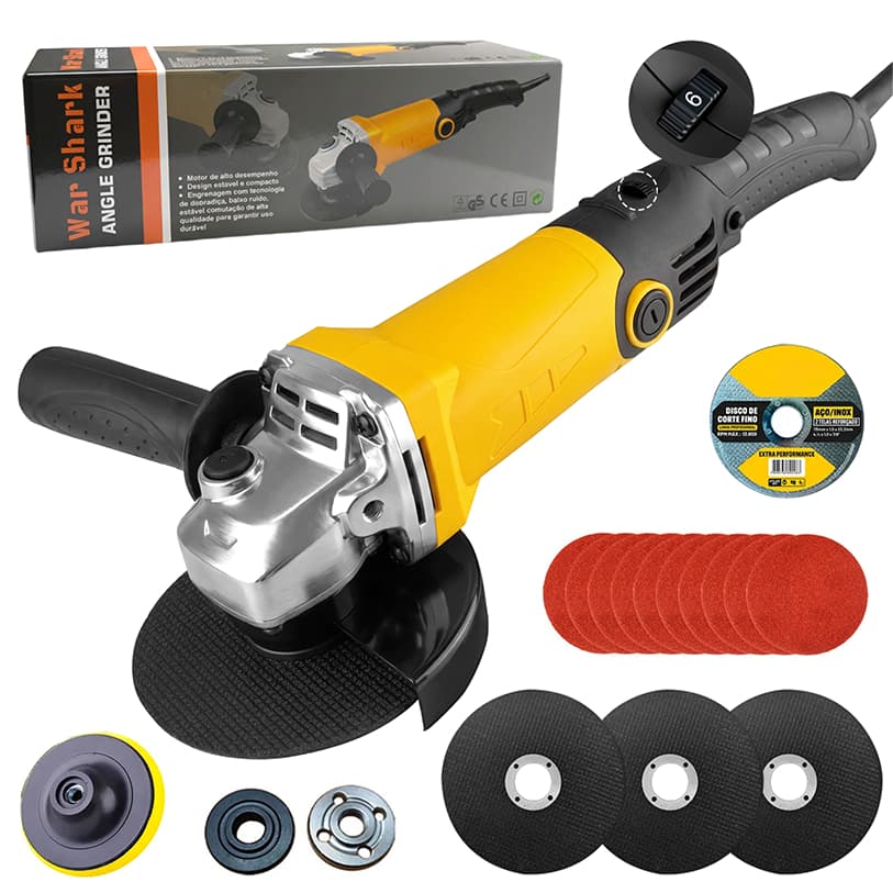 War Shark 950W 6ª marcha Esmerilhadeira angular 115mm 4.1/2 11000rpm 110V/220V