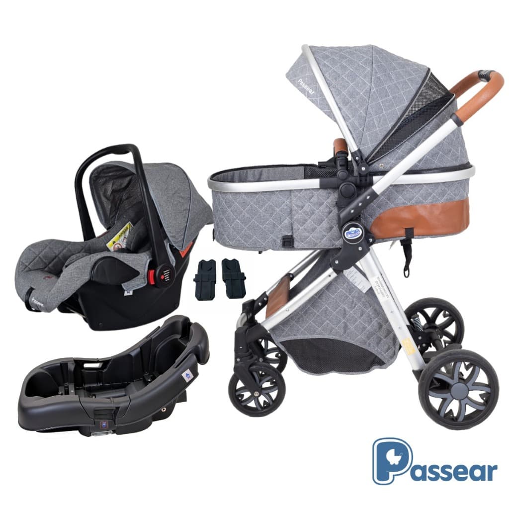 Carrinho Bebê Ares Trio 3 em 1 Bebê Conforto Adaptador Base