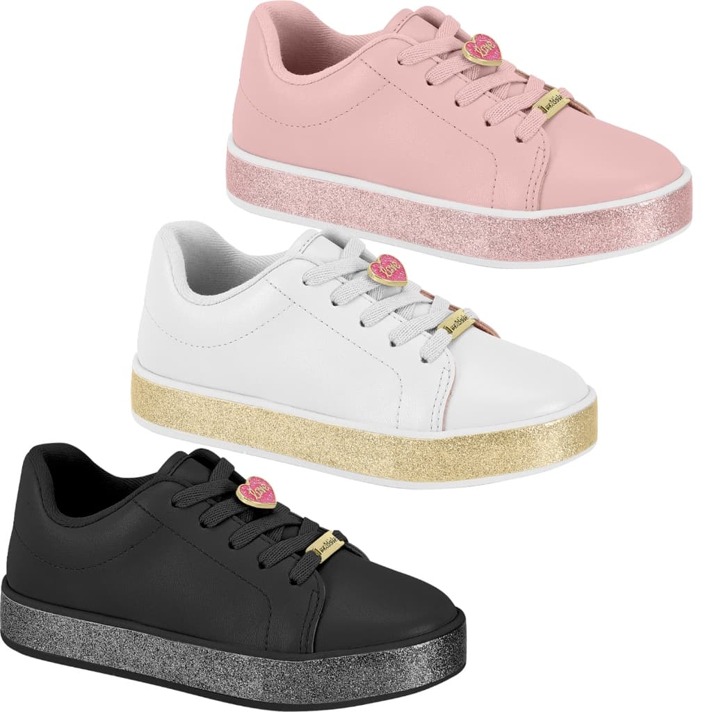 Tênis Flatform Molekinha Juvenil Confortável Brilho Original com NF Promoção 2520.148 2520148