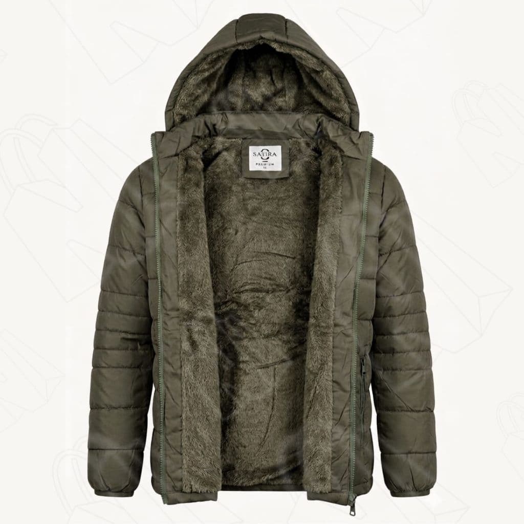 Jaqueta Puffer Masculina Bobojaco Forrada Com Pelinho Premium Inverno Frio Intenso Com Capuz Removível