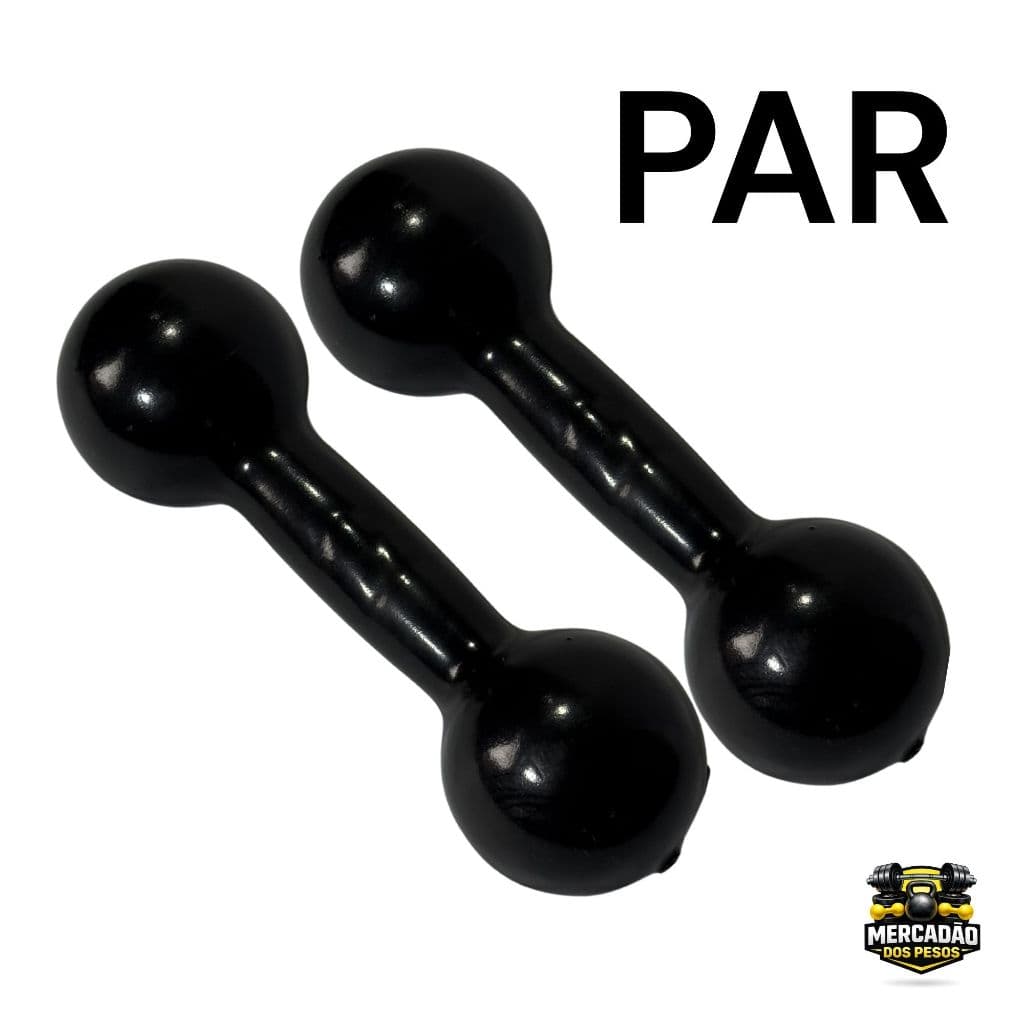 Par Peso Academia Halter Bola 2 kg Emborrachado Par - Treino em Casa Crossfit Fisioterapia Musculação
