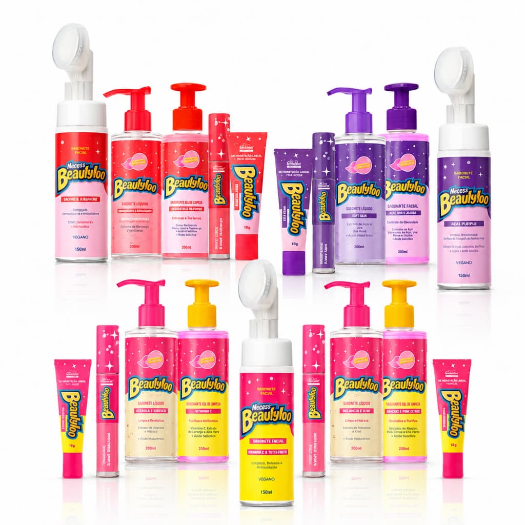 Kit Linha Beautyloo Cheirinho de Chiclete Hidratante Face Beautiful
