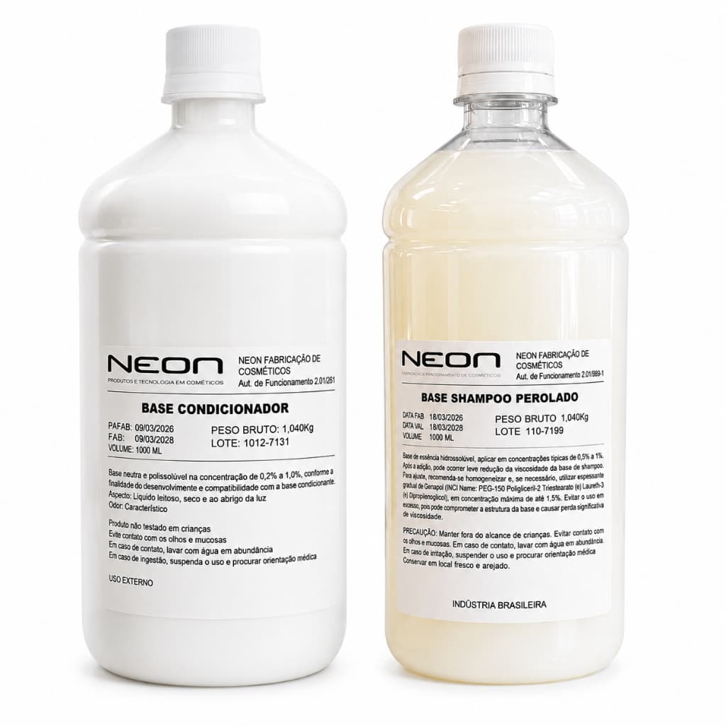 Kit Base Shampoo e Condicionador Perolado Hidratante Cosméticos Premium - 1L