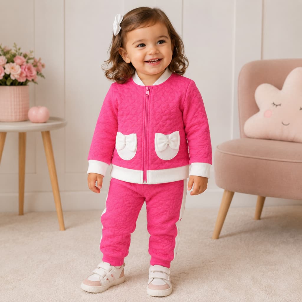 Conjunto Infantil Menina Premium Matelasse do 01 ao 03 | Roupa Bebe Menina | Roupa de Frio para Menina | Conjunto Bebe