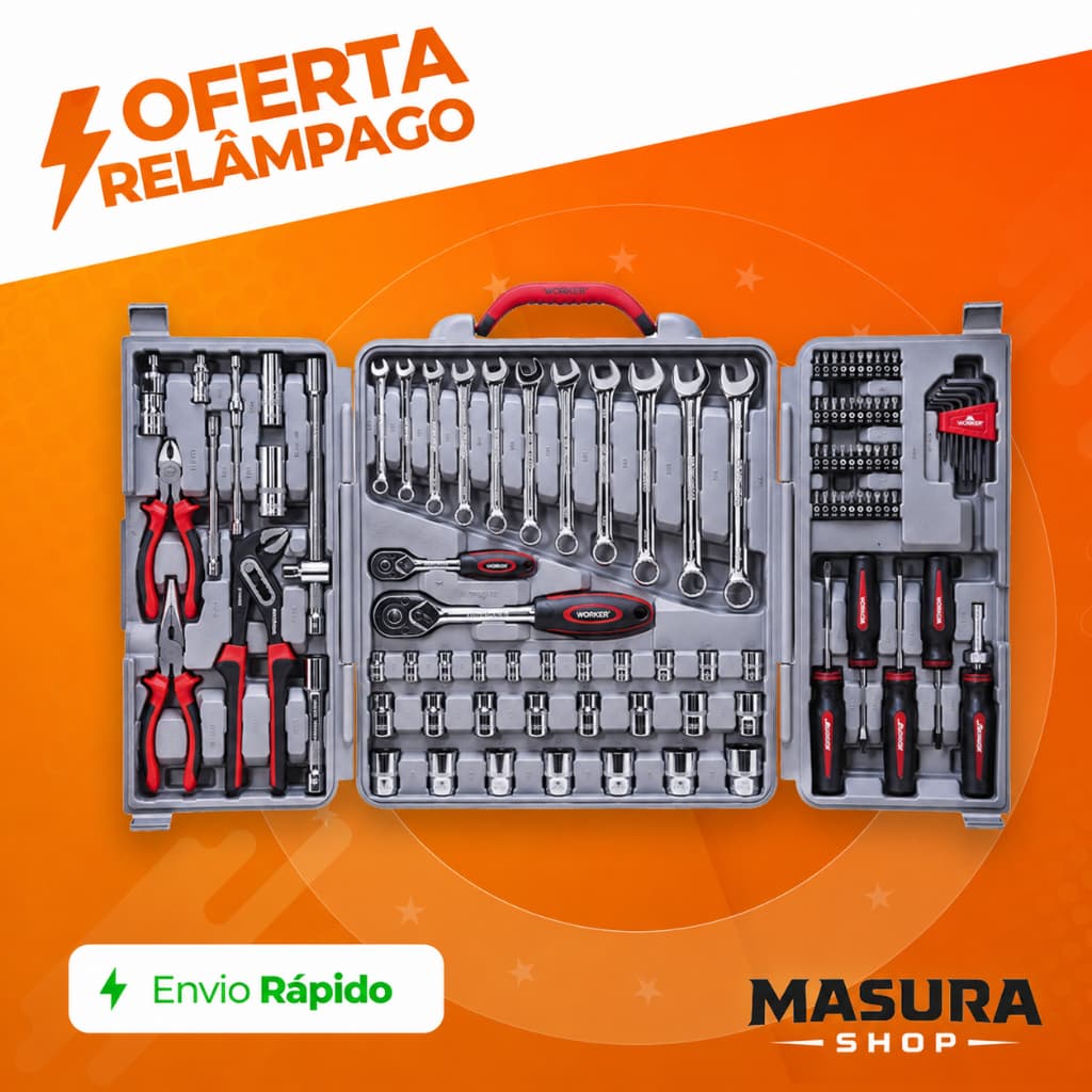 Kit de ferramentas com 110pc Worker completo